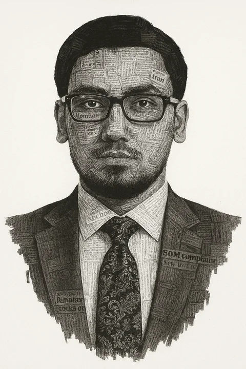 Illustrated portrait of Ashfaaq Farzaan